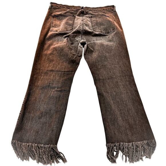 Good American Gray Wash GASLF452 Flared Cropped Denim Jeans Plus Size 20 Stretch - Picture 3 of 8